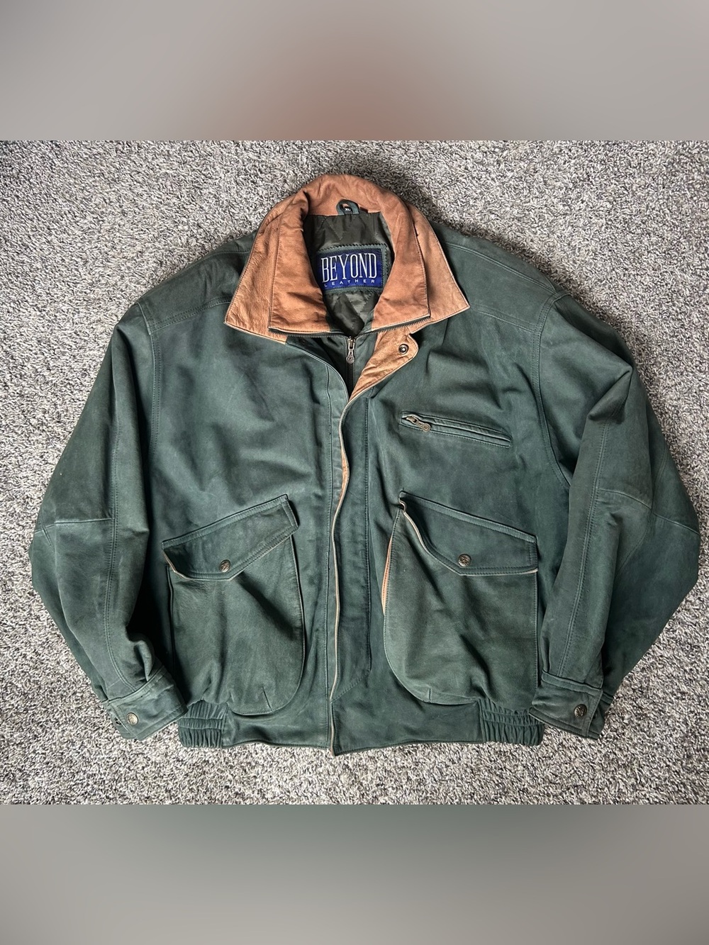 BEYOND Leather Vintage Men’s Two To e Nubuck Leather Jacket size XL